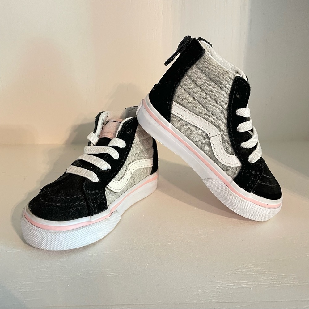 Toddler Vans - pink/black - only worn once! Size 4 toddler